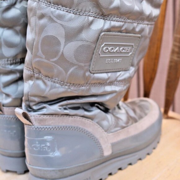New Coach Demure Gray Nylon Boot Size Women’s 6 1/2 B - Picture 5 of 16